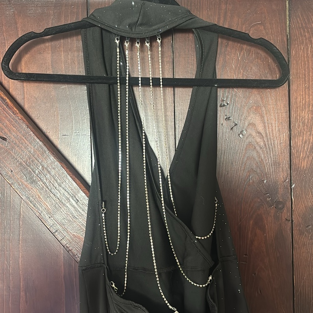 Black sparkle open back party dress - Picture 2 of 2